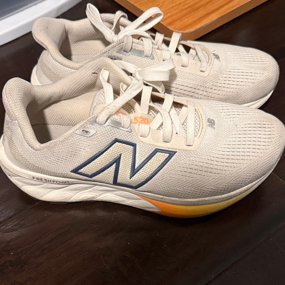 New Balance Fresh Foam Cream and Navy Sneakers